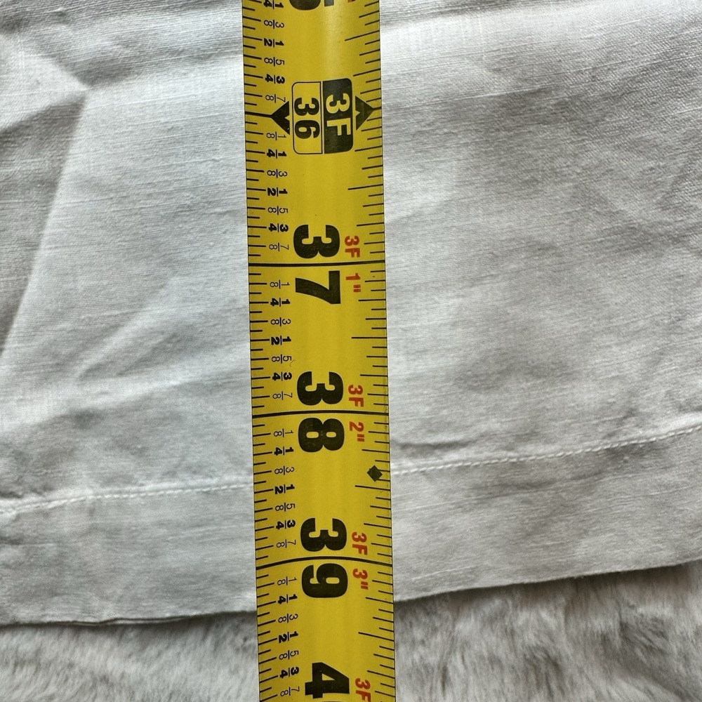 Vince Women's White Hemp Trousers Size M High Waisted Pleated Pants Old Money - Picture 9 of 16